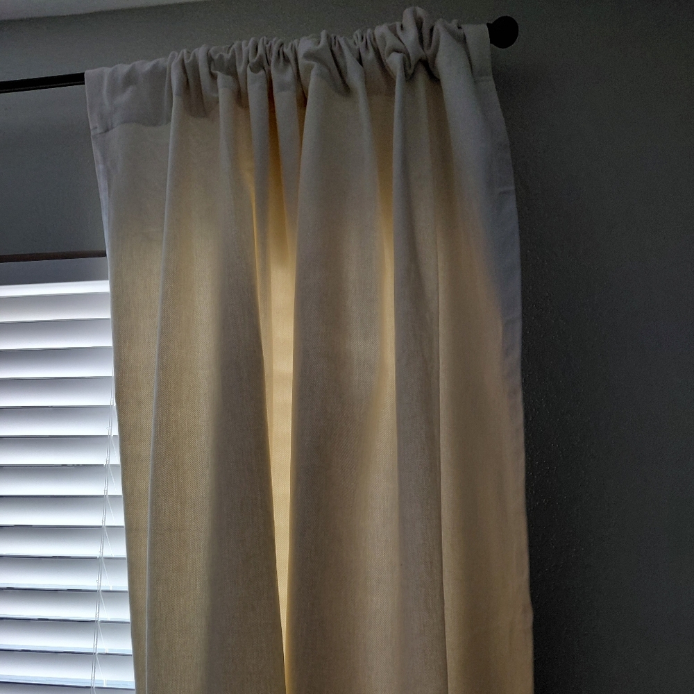 Restoration Hardware White Cream Curtains Drapes Brushed Twill Cotton 2 Panels